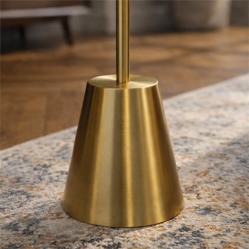 Karidi Modern Gold Metal Cone Base Triple Spotlight Floor Lamp