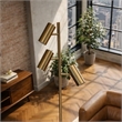 Karidi Modern Gold Metal Cone Base Triple Spotlight Floor Lamp