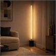 Austen Modern Gold Metal LED Floor Lamp with Marble Accents