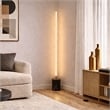Austen Modern Gold Metal LED Floor Lamp with Marble Accents