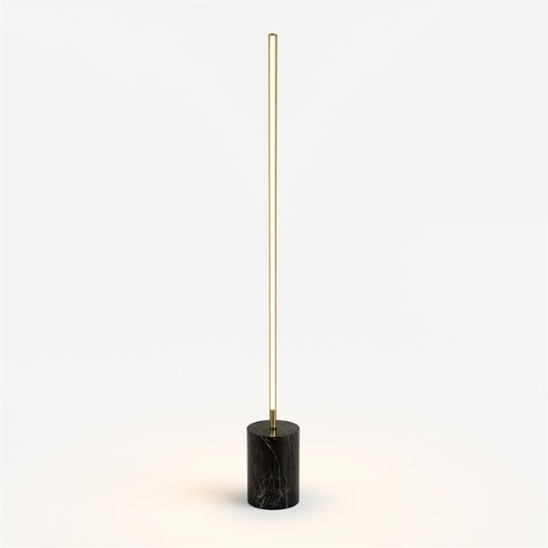 Austen Modern Gold Metal LED Floor Lamp with Marble Accents