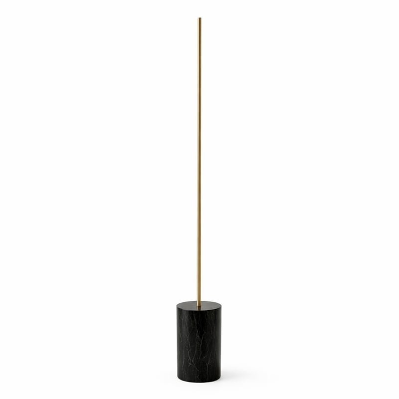 Austen Modern Gold Metal LED Floor Lamp with Marble Accents
