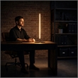 William Contemporary Black LED Table Lamp with Gold Metal Details