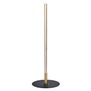William Contemporary Black LED Table Lamp with Gold Metal Details