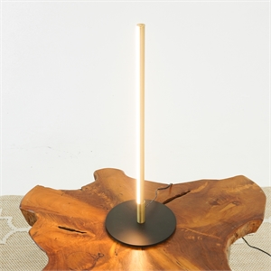william contemporary black led table lamp with gold metal details