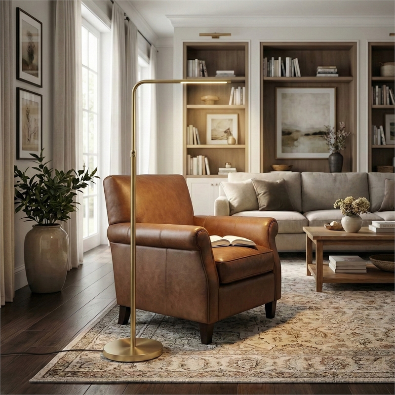 Swena Gold Metal LED Adjustable Floor Lamp