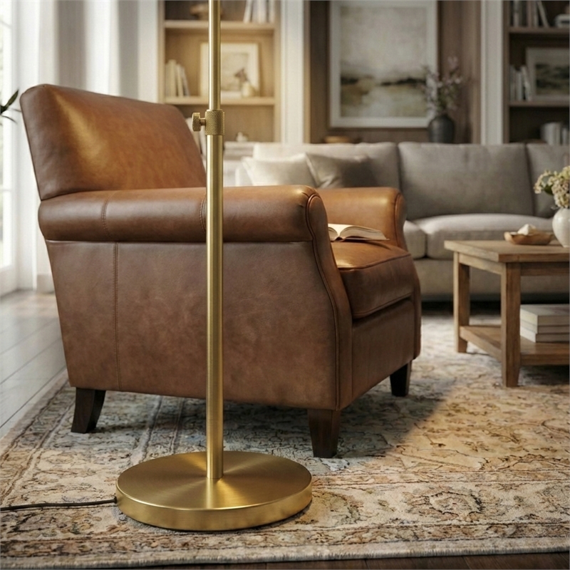 Swena Gold Metal LED Adjustable Floor Lamp