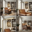 Swena Gold Metal LED Adjustable Floor Lamp