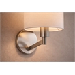 Lepit Contemporary Nickel Metal Finish Wall Lamp with White Drum Shade