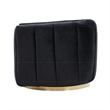 Chaldon Modern Living Room Round Back Velvet Swivel Chair in Black