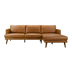 Isabel Modern Living Room Top Leather Corner Sectional Couch in Tan