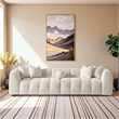 Phoenix Mid Century Modern Living Room Modular Sofa in Ivory Chenille