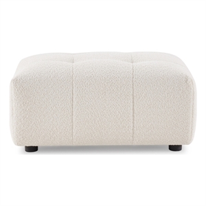 Kayzer Luxurious Boucle Fabric Ottoman in Ivory
