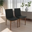 Praestigia Modern Leather Dining Chairs with Walnut-Finished Legs (Set of 2)