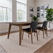Praestigia Modern Leather Dining Chairs with Walnut-Finished Legs (Set of 2)