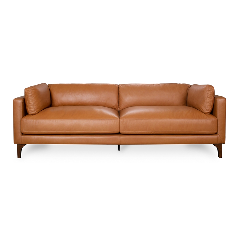 Valencia Living Room Premium Top-Grain Leather Sofa in Tan