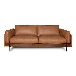 Yuma Luxury Genuine Leather Sofa with Plush Cushions & Timeless Style in Tan