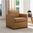 Butler Mid-Century Modern Swivel Accent Chair in Premium Tan Leather