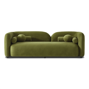 Bodur Japandi Style Luxury Modern Green Velvet Sofa with Stylish Curved Design