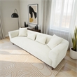 Covina Modern Plush Cream Velvet 3-Seater Sofa with Wide Padded Arms