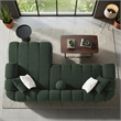 Columbus Luxe Green Boucle Fabric Sectional Sofa with Chaise and Stylish Pillows