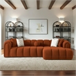 Columbus Luxe Orange Boucle Fabric Sectional Sofa with Chaise & Stylish Pillows