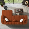 Columbus Luxe Orange Boucle Fabric Sectional Sofa with Chaise & Stylish Pillows