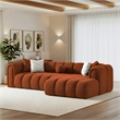 Columbus Luxe Orange Boucle Fabric Sectional Sofa with Chaise & Stylish Pillows