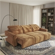 Decatur Power Glide Orange Fabric Sofa with USB Charging Ports&Zero Wall Design