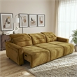 Decatur Power Glide Gold Fabric Sofa with USB Charging Ports & Zero Wall Design