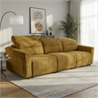 Decatur Power Glide Gold Fabric Sofa with USB Charging Ports & Zero Wall Design