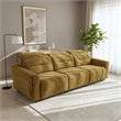 Decatur Power Glide Gold Fabric Sofa with USB Charging Ports & Zero Wall Design