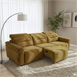 Decatur Power Glide Gold Fabric Sofa with USB Charging Ports & Zero Wall Design