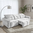Decatur Power Glide Gray Fabric Sofa with USB Charging Ports & Zero Wall Design