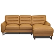 Boone Genuine Tan Leather Sectional Sofa & Chaise with Minimalist Design