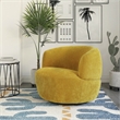 Terre Neutral Gold Fabric Chenille Swivel Barrel Chair for Modern Spaces