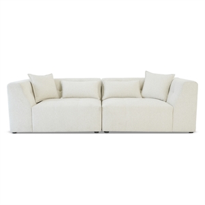 Valdosta Two-Piece Beige Fabric Chenille Sofa with Wide Armrests&Modern Style