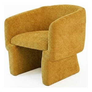 Whittier Contemporary Curved Back Gold Fabric Chenille Lounge Chair