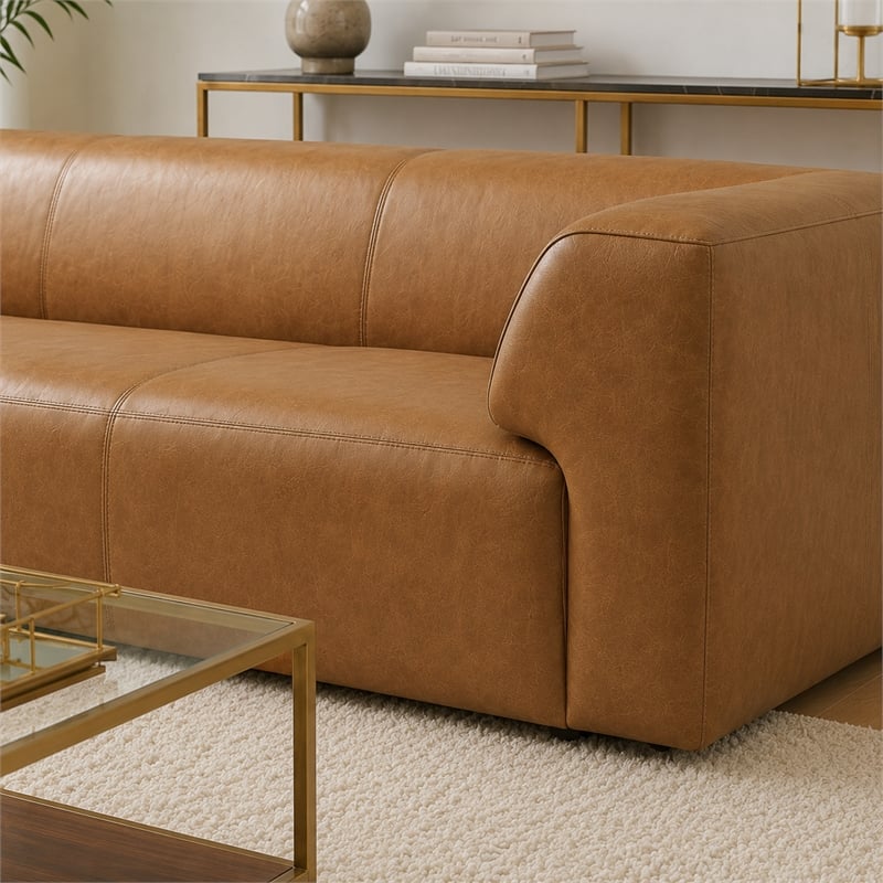 Lexington 3 Seater Premium Leather Sofa with Sleek Minimalist Profile