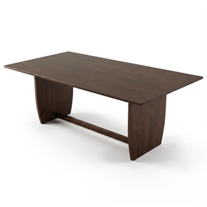Stanford Modern Rectangular Dining Table with Sculptural Slab Legs in Walnut