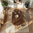 Lancelot Contemporary Oval Dining Table with Sculptural Design in Walnut Finish