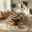 Lancelot Contemporary Oval Dining Table with Sculptural Design in Walnut Finish