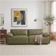 Pittsburgh Luxurious Real Leather Statement Sofa for Modern Homes in Olive Green