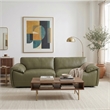 Pittsburgh Luxurious Real Leather Statement Sofa for Modern Homes in Olive Green