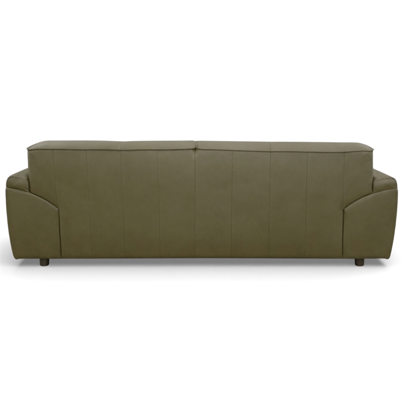 Pittsburgh Luxurious Real Leather Statement Sofa for Modern Homes in Olive Green