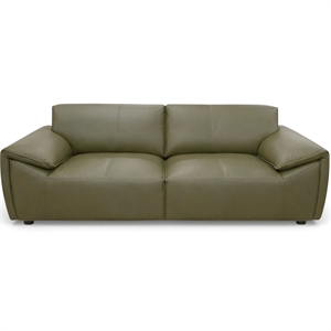 Pittsburgh Luxurious Real Leather Statement Sofa for Modern Homes in Olive Green