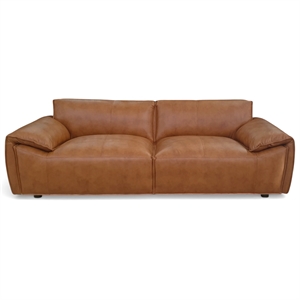Pittsburgh Luxurious Real Leather Statement Sofa for Modern Homes in Tan