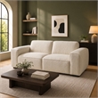 Ketchikan Modern Minimalist Boucle Fabric Sofa with Plush Comfort Design in Cream