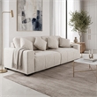 Valparaiso Modern Power Reclining 3-Seat Linen Fabric Sofa with Integrated Controls in Beige