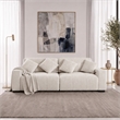 Valparaiso Modern Power Reclining 3-Seat Linen Fabric Sofa with Integrated Controls in Beige